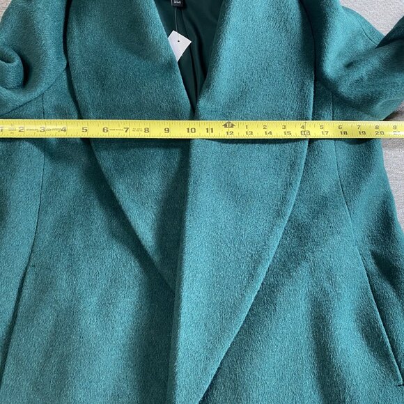 Ann Taylor Factory Wool Blend Open Front Coat Women's Small Green NWT NO BELT - Picture 11 of 15